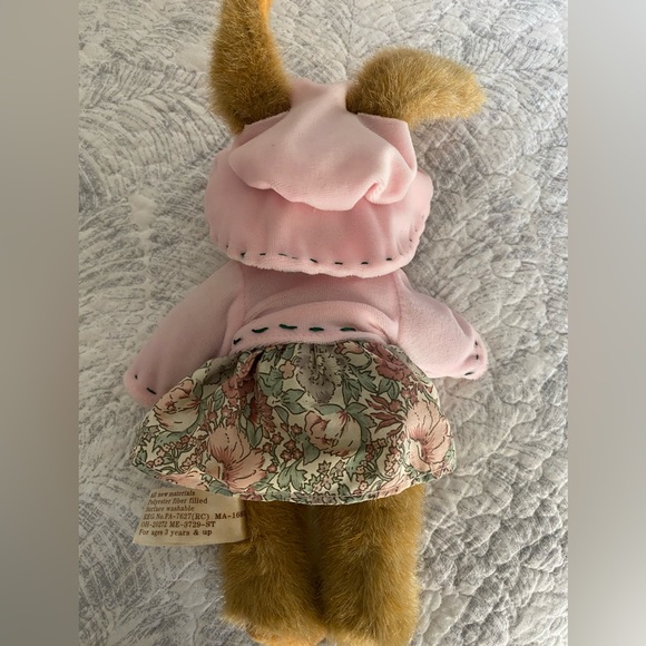 🐰🌸 VINTAGE HUGFUN INT’L INC. BUNNY RABBIT PLUSH! DATED 2001! JOINTED! - Picture 5 of 9